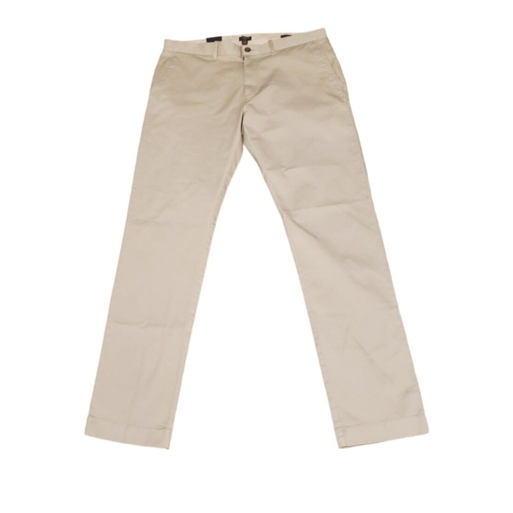 J Crew Flex Slim Fit Pants Khaki Chino Straight Leg Pockets Men Size 34x34 NEW - Picture 1 of 5